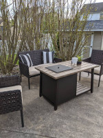 Outdoor firepit table-lava rocks