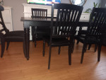 SOLID WOOD TABLE WITH 6 SOLID WOOD CHAIRS