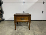 Solid Wood End Table With Drawer