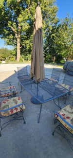 Homecrest Patio Square Table & (6) High-Back Spring Chairs............