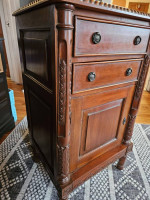 Solid wood carved nightstand table