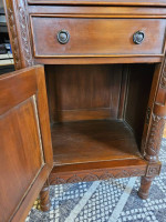 Solid wood carved nightstand table