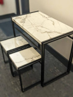 Elegant Faux Marble Metal Breakfast Dining Table - Perfect for Apartments!!!