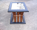 1980s Coffee Table Curved Slat and Glass