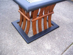 1980s Coffee Table Curved Slat and Glass