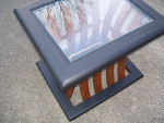 1980s Coffee Table Curved Slat and Glass