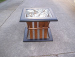 1980s Coffee Table Curved Slat and Glass