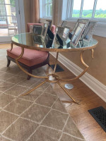 Niermann Weeks Gold and Mirror Topped Table—Great Condition
