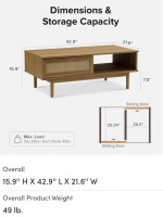 *Like New* Rattan Coffee Table + 5yr Warranty
