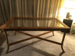 Wicker Dining table with glass top