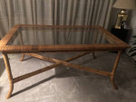 Wicker Dining table with glass top