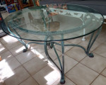 Ethan Allen Coffee Table Glass Top Wrought Iron Vertigris
