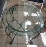 Ethan Allen Coffee Table Glass Top Wrought Iron Vertigris