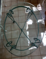 Ethan Allen Coffee Table Glass Top Wrought Iron Vertigris
