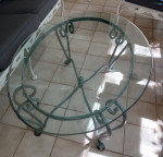 Ethan Allen Coffee Table Glass Top Wrought Iron Vertigris