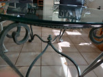 Ethan Allen Coffee Table Glass Top Wrought Iron Vertigris