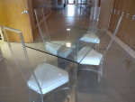 Lucite Dining room table and 4 - chairs