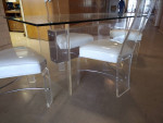 Lucite Dining room table and 4 - chairs
