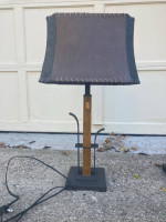 high end rustic farm house mountain cabin lamp set floor and table