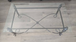 Coffee/end/side wrought iron table with glass top