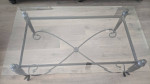 Coffee/end/side wrought iron table with glass top