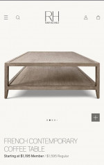 Restoration Hardware French Contemporary Coffee Table