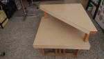 Mid Century Modern Blond Formica Corner Table