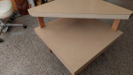 Mid Century Modern Blond Formica Corner Table