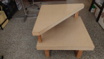 Mid Century Modern Blond Formica Corner Table