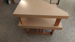 Mid Century Modern Blond Formica Corner Table