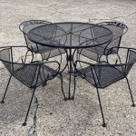 Wrought iron Patio table and chairs Salterini by Woodard