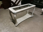 Ornate Whitewash Console / Accent Table