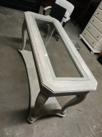 Ornate Whitewash Console / Accent Table