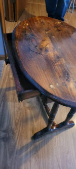 Solid wooden table with drawer