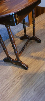 Solid wooden table with drawer