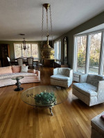 Rare Moroccan Brazier glass and brass coffee table with overhead lamp