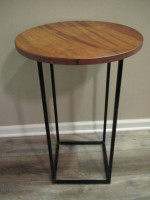 Round Side / End Table with metal legs