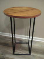 Round Side / End Table with metal legs