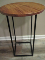 Round Side / End Table with metal legs