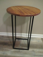 Round Side / End Table with metal legs