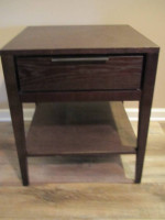 Side End Table with One Draw and Bottom Shelf