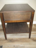 Side End Table with One Draw and Bottom Shelf