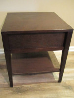 Side End Table with One Draw and Bottom Shelf