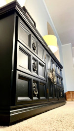 STUNNING BLACK SET dresser/side table/nighstand/buffet/tv stand/dining server/si