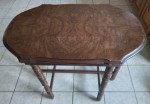 Antique 6 Leg Burlwood Top Display Table