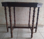 Antique 6 Leg Burlwood Top Display Table