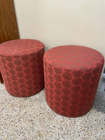 Set of 2 Moroccan Style Pouf Foot Ottoman / seat or end table