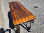 Wrought Iron Wood Top Table. Desk