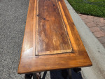 Wrought Iron Wood Top Table. Desk