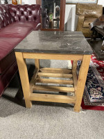 Pottery Barn End Table with Stone Top